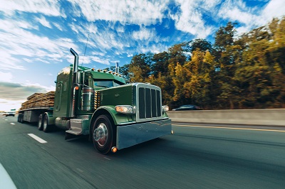 green semi truck